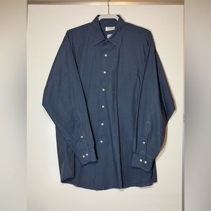 Brooks 346 men’s blue button up long sleeve dress shirt 17-34/35